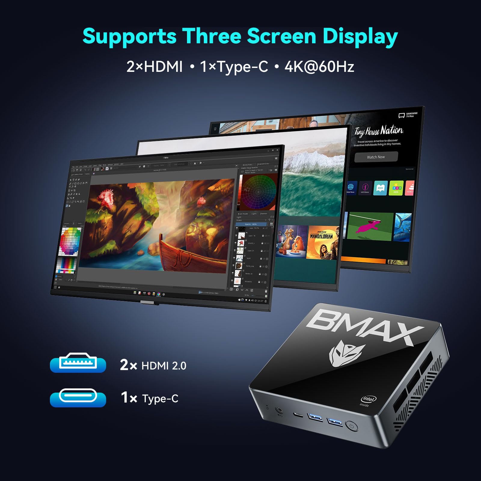 bmax ミニpc n100 楽天市場】BMAX ミニPC Intel N100 Windows 11 Pro 16GB DDR4